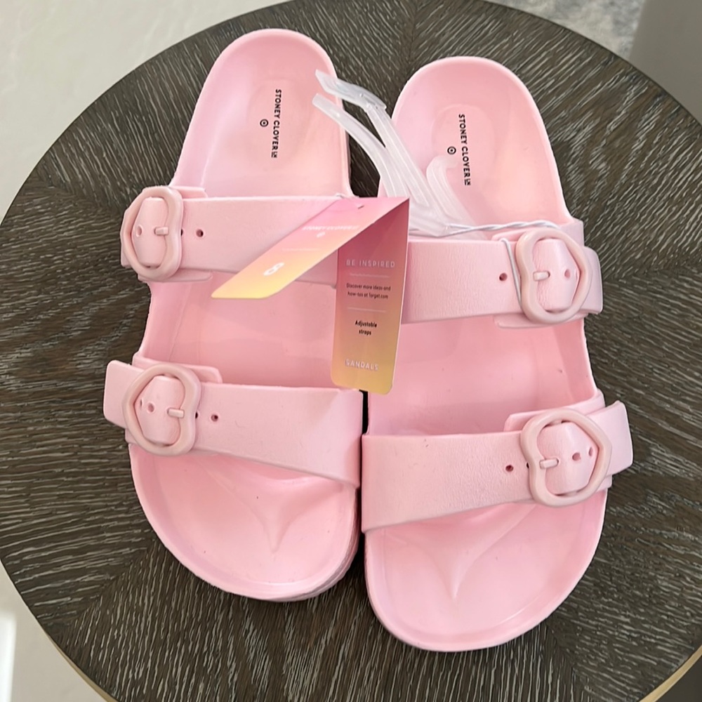 Blush pink Stoney Clover Lane sandals. Brand new. Size 8.
